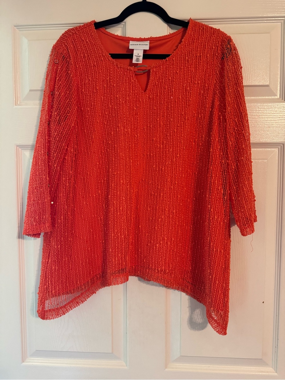 Alfred Dunner Orange Sequin Knit Pullover Tunic